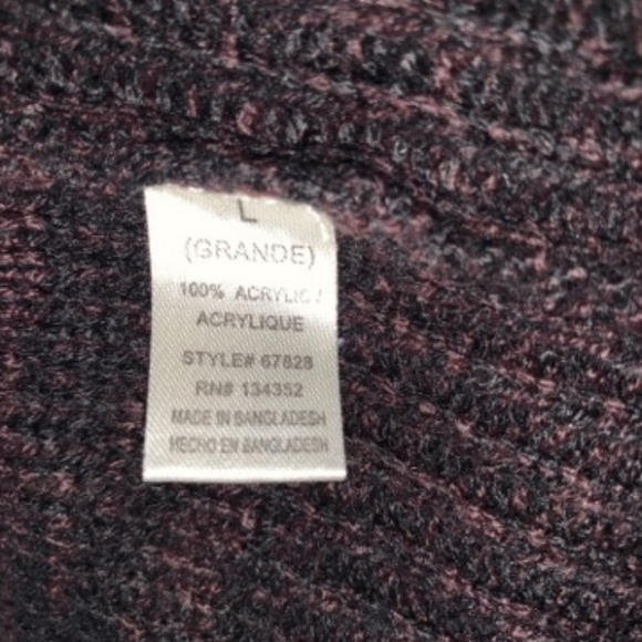 🎄- Ambiance sz L Dark Plum Long Line Cardigan - Picture 6 of 6